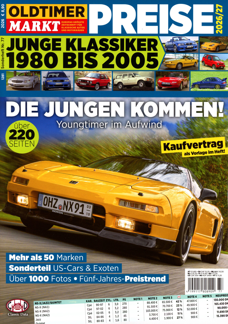 Oldtimer Markt Preiseheft Youngtimer 2026